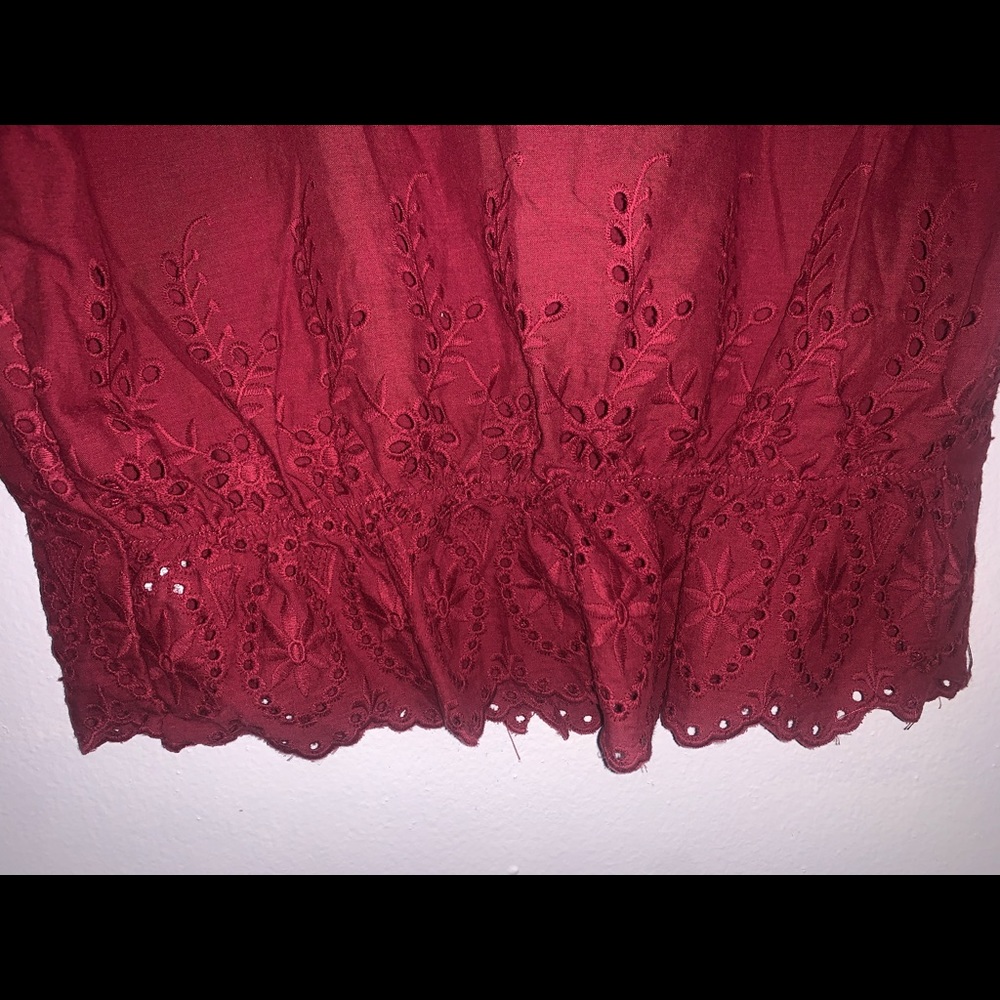 Cute red blouse.square neck